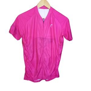 Zyia Womens Pink Racer Jersey Short Sleeve Back Pouches Size Large